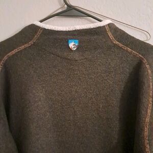 Kuhl Alfpaca Fleece Mens M Brown Sherpa Pullover Sweater 1/4 Zip